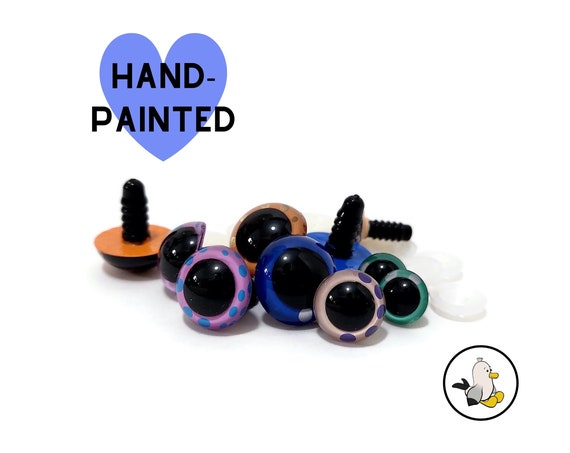 Hand Painted Eyes 12 mm 15 mm 18 mm 20 mm • Safety eyes • Amigurumi Eyes • Toy Eyes • Plastic Eyes • Doll Eyes • Crochet Knit Sew •