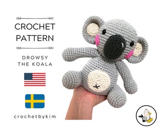 AMIGURUMI CROCHET PATTERN • Drowsy the Koala • amigurumi koala • Aussie animal • koala bear • Stuffed animal • Digital Pattern Pdf