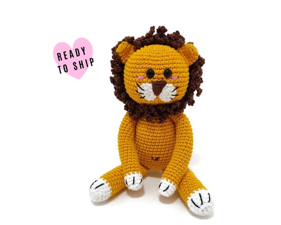 HANDMADE CROCHET LION •  Amigurumi jungle zoo animals • Zoo • Stuffed animal • Soft toy Doll • Plush lion • CrochetByKim • Ready to ship