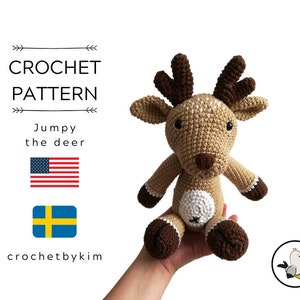 CROCHET PATTERN - Jumpy the deer - amigurumi deer - reindeer - woodland - forest animal - the deer jumpy - christmas - crochetbykim
