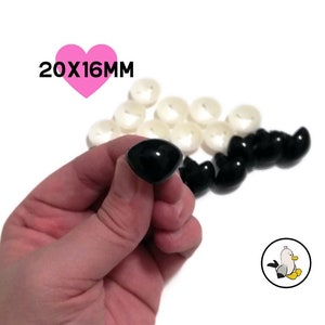 SAFETY NOSE 20 x 16 mm - amigurumi nose - sicherheitsnasen - Animal nose - Safety noses with Plastic Backs for Teddy Bear - Soft Toy Making