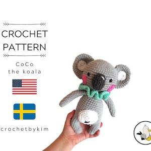 CROCHET PATTERN - CoCo the koala - amigurumi koala - aussie animal - koala bear - stuffed animal - handmade - diy - doll - crochetbykim