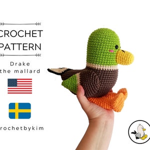 Crochet pattern Drake the Mallard amigurumi pattern amigurumi bird crochet duck crochet animal stuffed toy pdf image 1