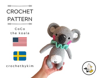 CROCHET PATTERN - CoCo the koala - amigurumi koala - aussie animal - koala bear - stuffed animal - handmade - diy - doll - crochetbykim