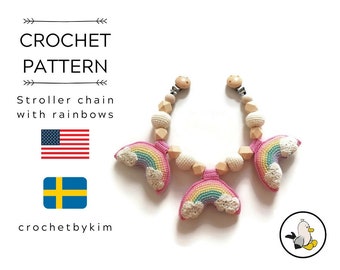 CROCHET PATTERN - stroller chain rainbows  - amigurumi rainbow pastell - mobile - pram chain - garland - kinderwagenkette - pdf