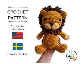 Crochet pattern - lion - amigurumi - SCRATCHY THE LION - zoo - jungle animal  - stuffed lion - crochet lion - handmade lion - pdf