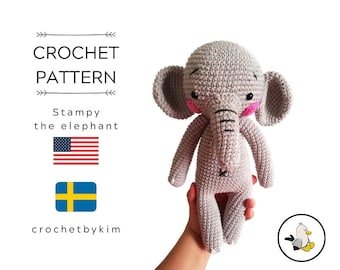 AMIGURUMI CROCHET PATTERN • Stampy the elephant • amigurumi pattern • Circus • Zoo • Stuffed animal • Easy pattern • pdf • Digital pattern