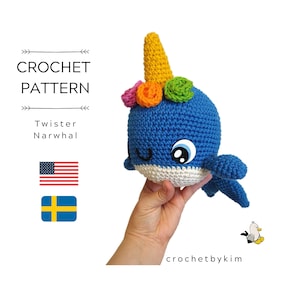 Amigurumi Narwhal Crochet Pattern: Twister Unicorn Whale (Digital Download)