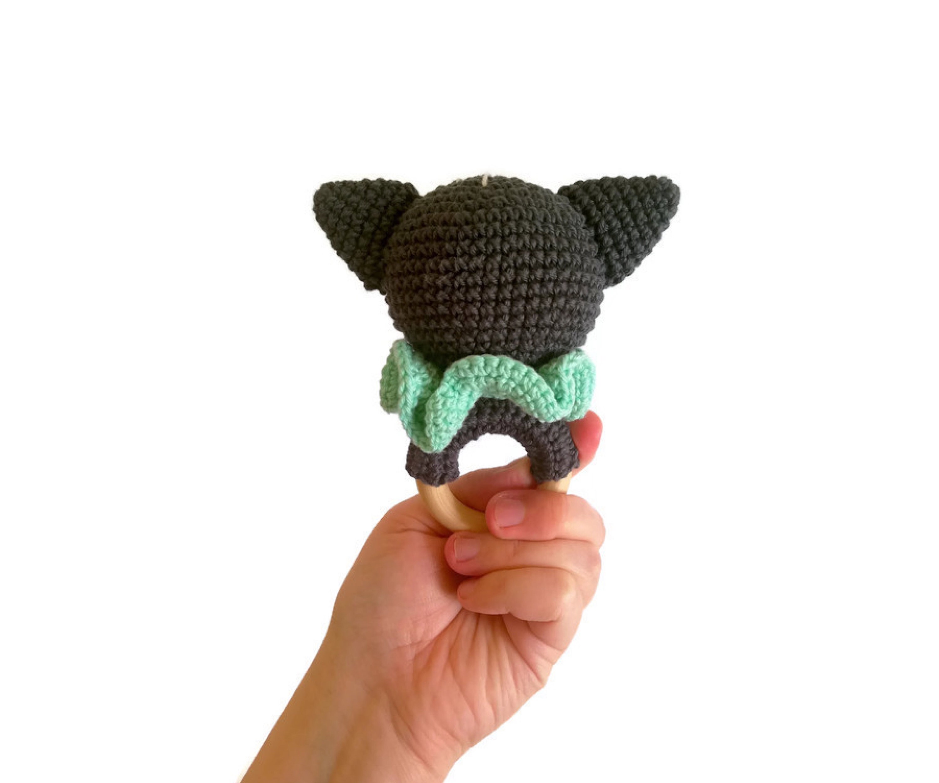 Crochet cat teether - amigurumi cat - rattle - teethering ...