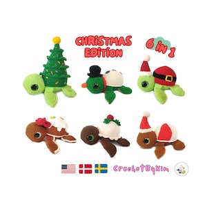 Amigurumi Crochet Pattern: Christmas Turtle Bundle (Digital Download)