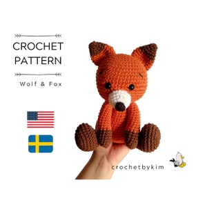AMIGURUMI HAAKPATROON • wolf en vos • bosdier • bosdier • knuffeldier • Instant Download • Crochetbykim • pdf