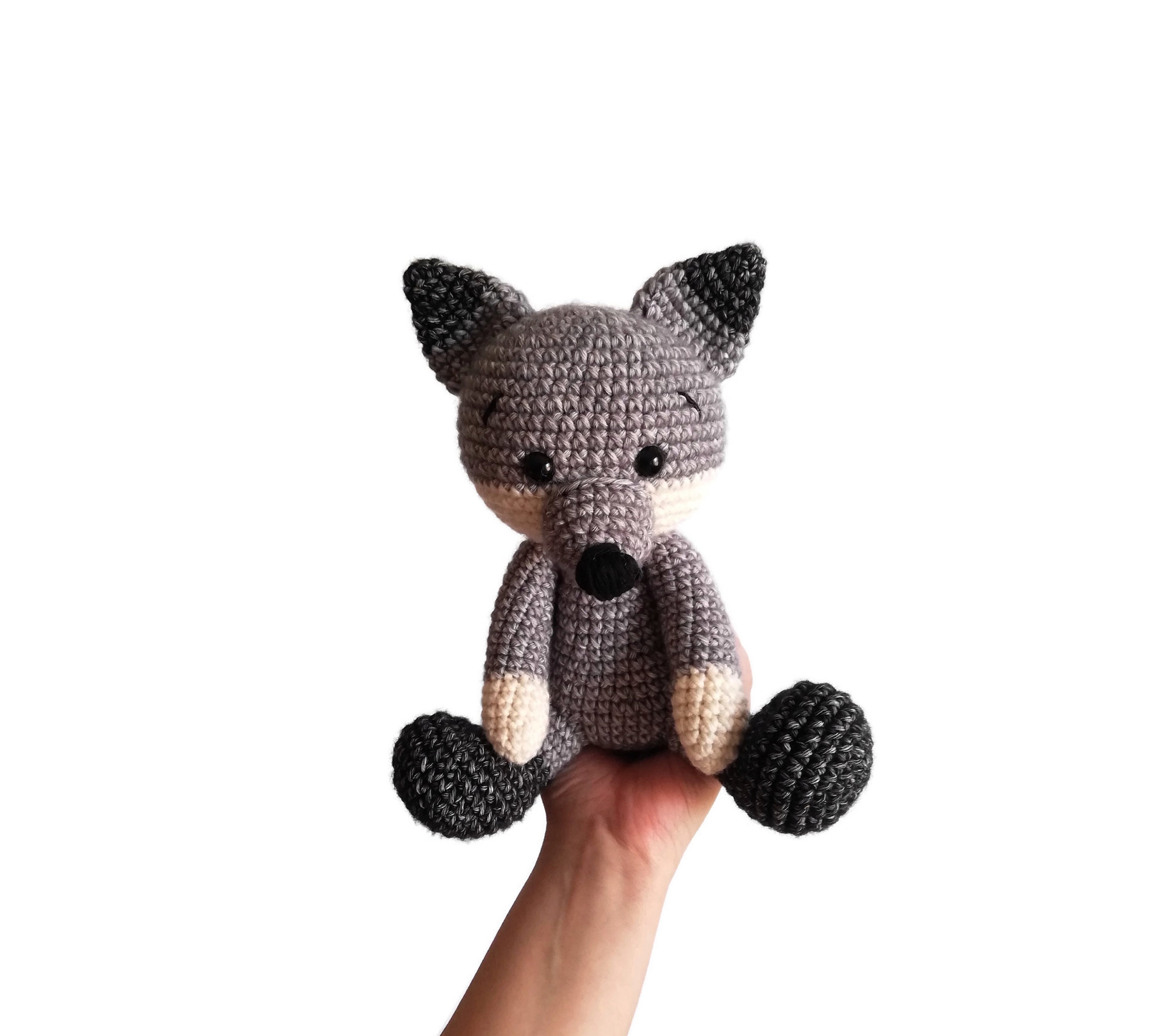 Crochet wolf - Handmade toy - Woodland animals - Stuffed wolf - plush animal - Nursery decor - Amigurumi - forest wolf - READY TO SHIP Crochet wolf - Handmade toy - Woodland animals - Stuffed wolf - plush animal - Nursery decor - Amigurumi - forest wolf - READY TO SHIP