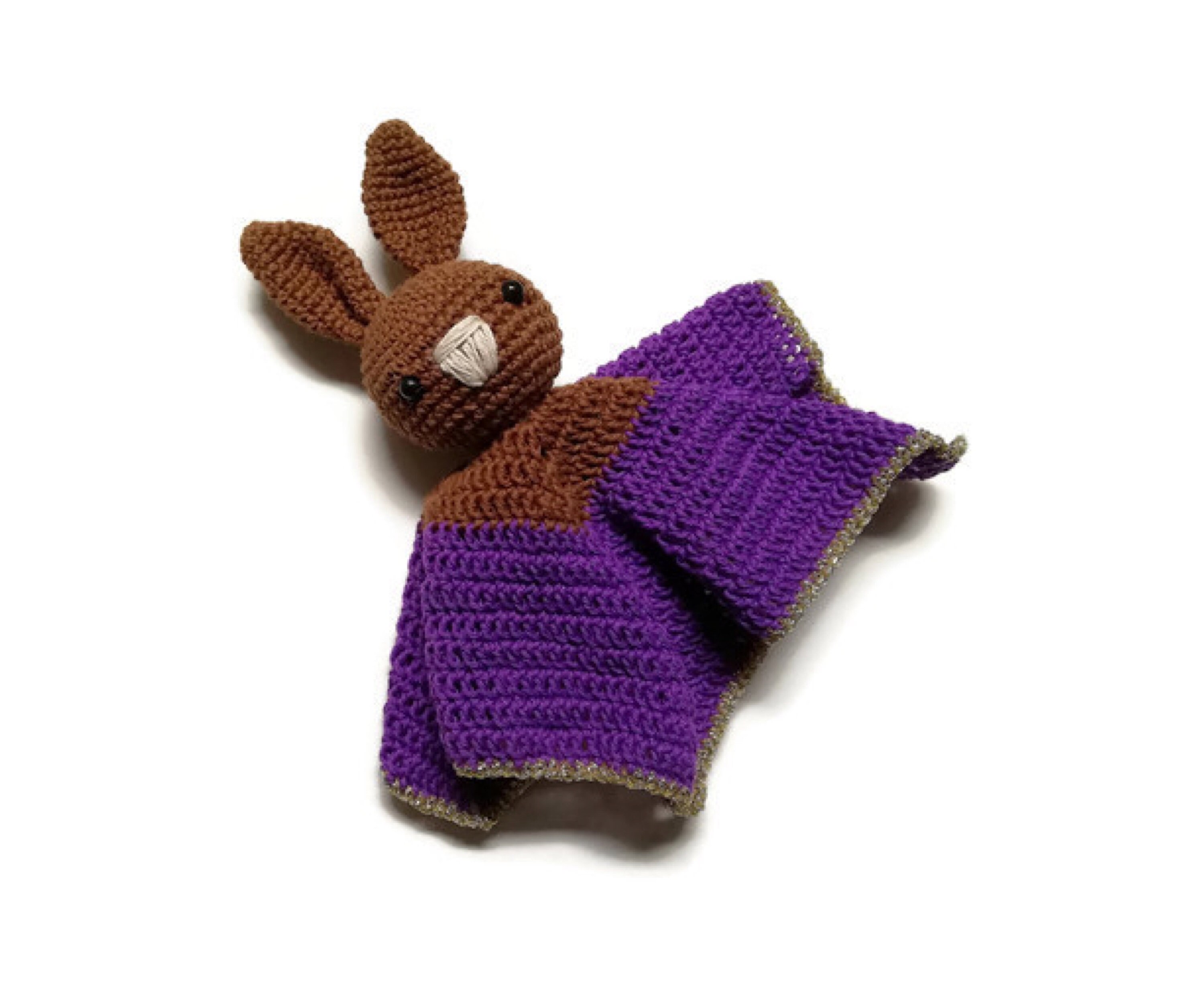 Crochet security blanket - bunny - rabbit - lovey - toddler toy