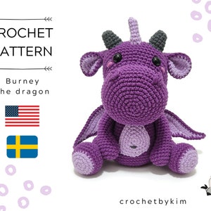 Amigurumi Dragon Crochet Pattern: Burney the Dragon (PDF)