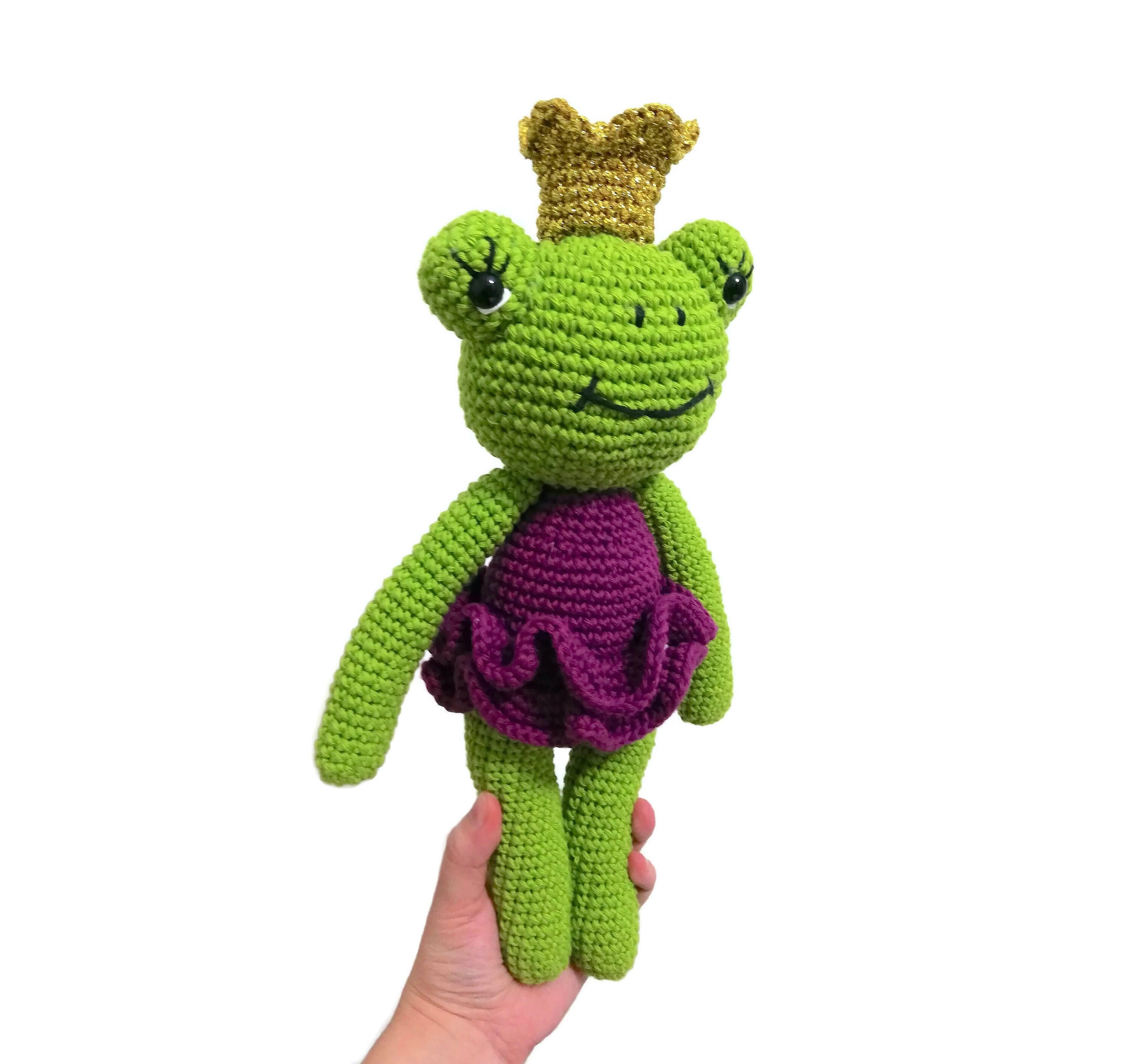 Handmade crochet amigurumi frog • stuffed animal • frog toy • gift for ...