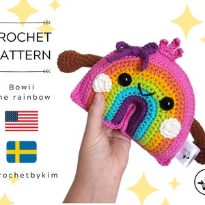 AMIGURUMI CROCHET PATTERN • Amigurumi Rainbow • Bowii the rainbow • Kawaii • Rainbow pattern • Regenboog • Regnbåge • CrochetByKim