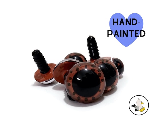 MARRONE con pois marroni Occhi dipinti a mano • Occhi di sicurezza • Occhi  Amigurumi • Occhi giocattolo • Occhi di plastica • Occhi di bambola •