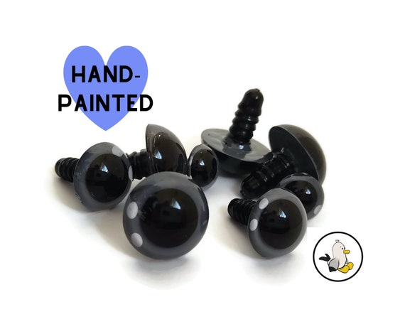 GRAY Hand Painted Eyes 12 mm 15 mm 18 mm 20 mm • Safety eyes • Amigurumi Eyes • Toy Eyes • Plastic Eyes • Doll Eyes • Crochet Knit Sew •
