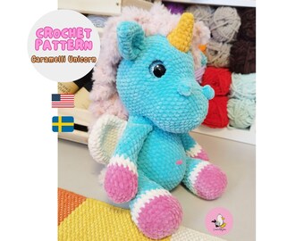 Patrón de crochet de caballo y unicornio: Peluche amigurumi (Patrón PDF en inglés, sueco y danés)