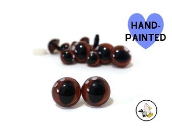 Braune Handgemalte Drachen Sicherheitsaugen: Amigurumi Puppenaugen (12-18 mm)