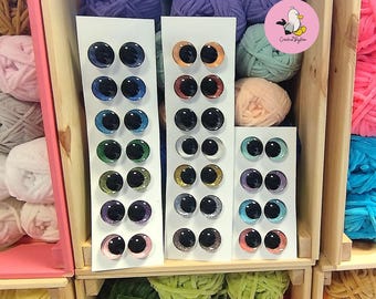 Glitter Safety Eyes: 3D Amigurumi Doll Eyes (16-30mm)