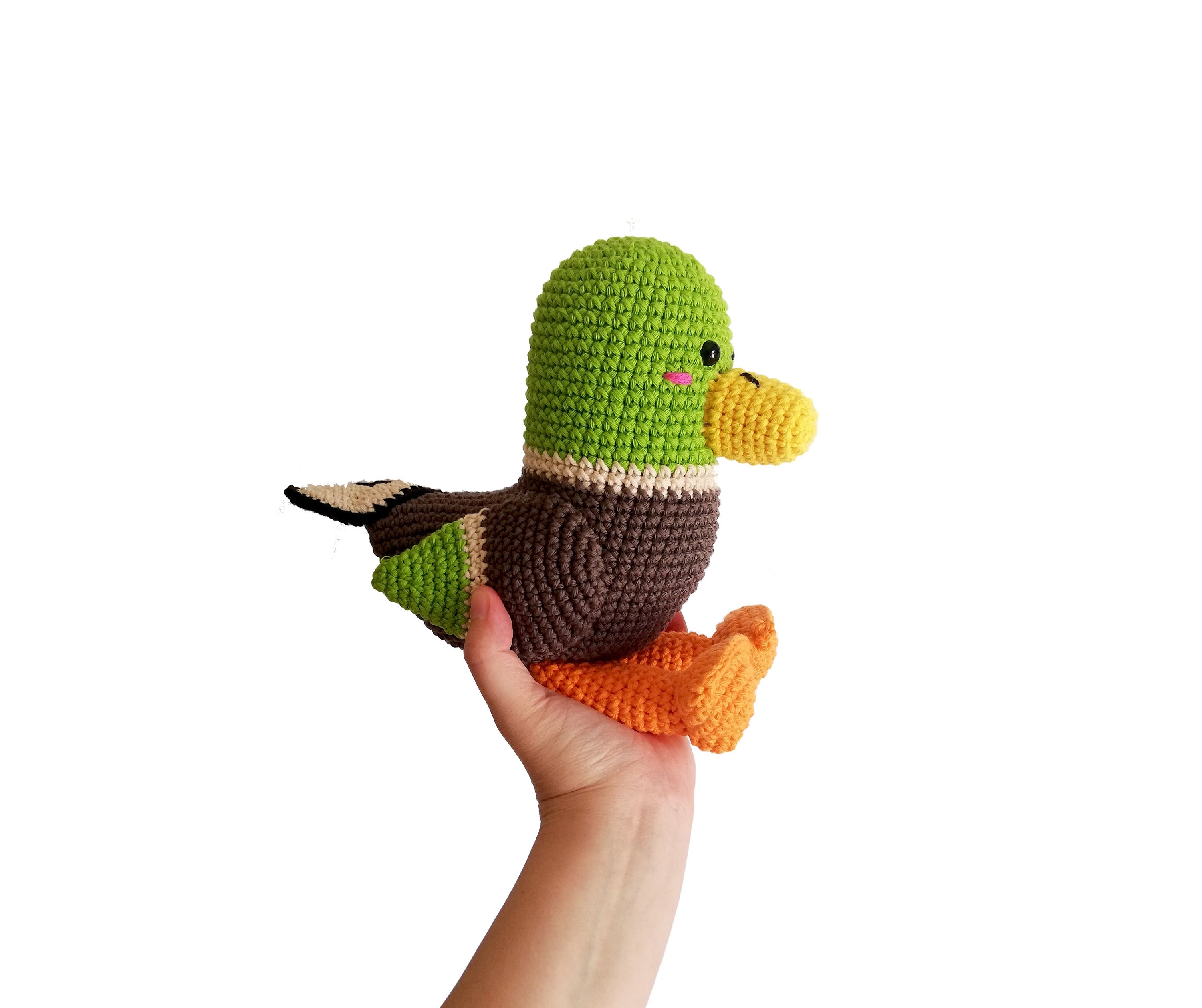 Stuffed amigurumi mallard - crochet duck - amigurumi bird - plush bird - soft toy - swedish