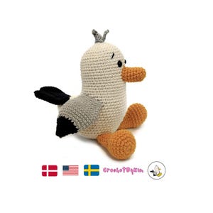 AMIGURUMI CROCHET PATTERN • scraps the seagull • amigurumi pattern • amigurumi bird • zoomigurumi • crochet animal • stuffed toy • pdf