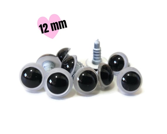 SAFETY EYES 12 Mm Amigurumi Eyes Dollmaking Doll Parts Safety Eyes With  Plastic Backs for Teddy Bear Animal Soft Toy Making 