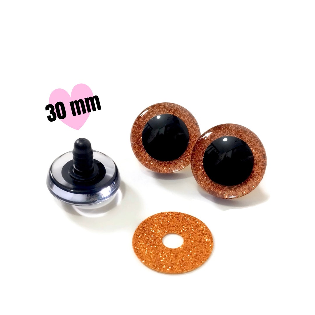 Big Gold 3D Glitter SAFETY EYES 30 Mm Tiktok Amigurumi Eyes Safety Eyes
