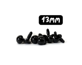OJOS DE SEGURIDAD 13 mm - ojos para amigurumi - fabricación de muñecas - partes de muñecas - Ojos de seguridad con respaldo de plástico para ositos de peluche - fabricación de juguetes de peluche de animales