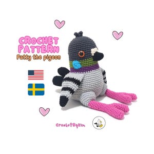 AMIGURUMI CROCHET PATTERN • Patty pigeon • Amigurumi pattern • duif haakpatroon • Bird toy pattern • pajaros голубь • CrochetByKim • pdf