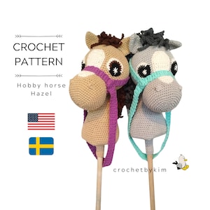 AMIGURUMI CROCHET PATTERN • Hobby horse Hazel • Crochet Pony • Horse on a stick • pdf