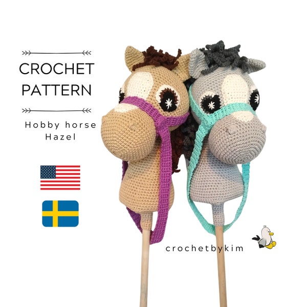 AMIGURUMI CROCHET PATTERN • Hobby horse Hazel • Crochet Pony • Horse on a stick • pdf