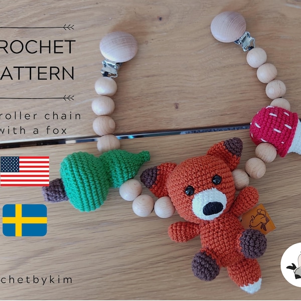 CROCHET PATTERN • stroller chain woodland • amigurumi fox • stroller mobile • pram chain • baby toy • garland • kinderwagenkette • pdf