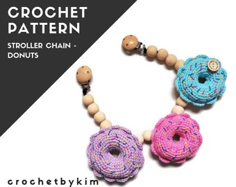 CROCHET PATTERN - stroller chain - donuts - playfood - kinderwagenkette  - stroller mobile - pram chain - baby toy - pdf