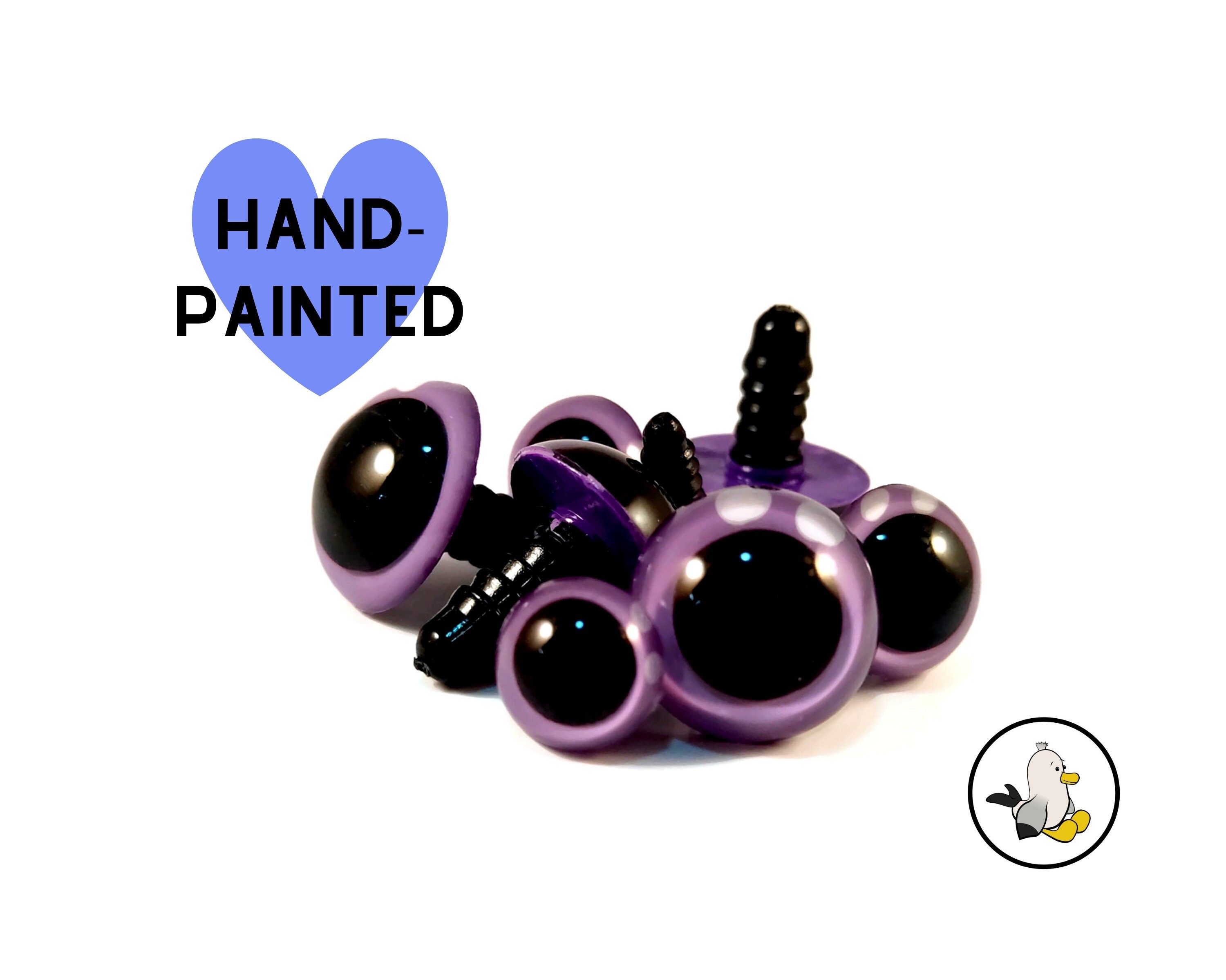 PURPLE Hand Painted Eyes 12 Mm 15 Mm 18 Mm 20 Mm Safety Eyes