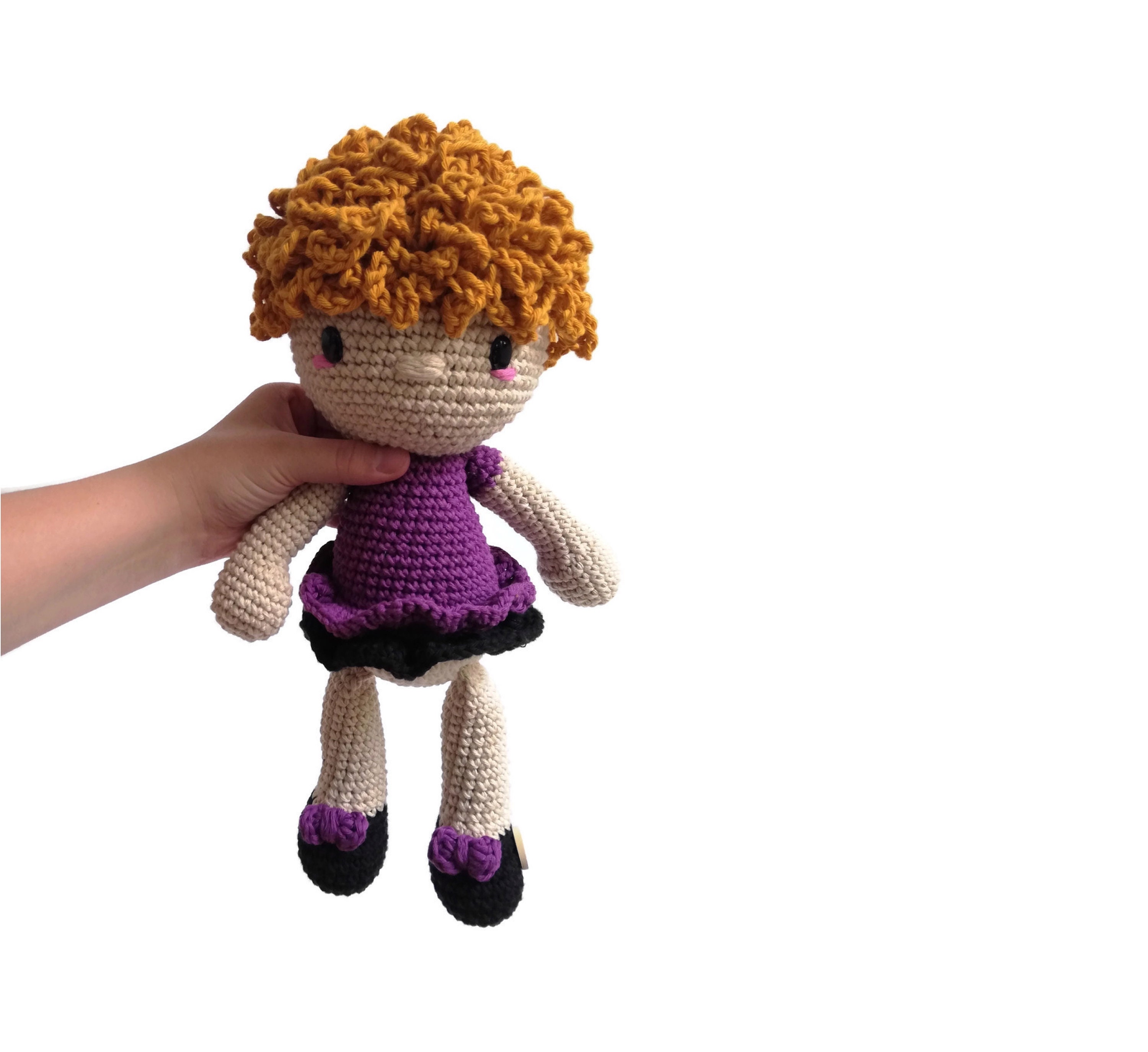 Handmade crochet doll with blonde hair • amigurumi doll • handmade doll