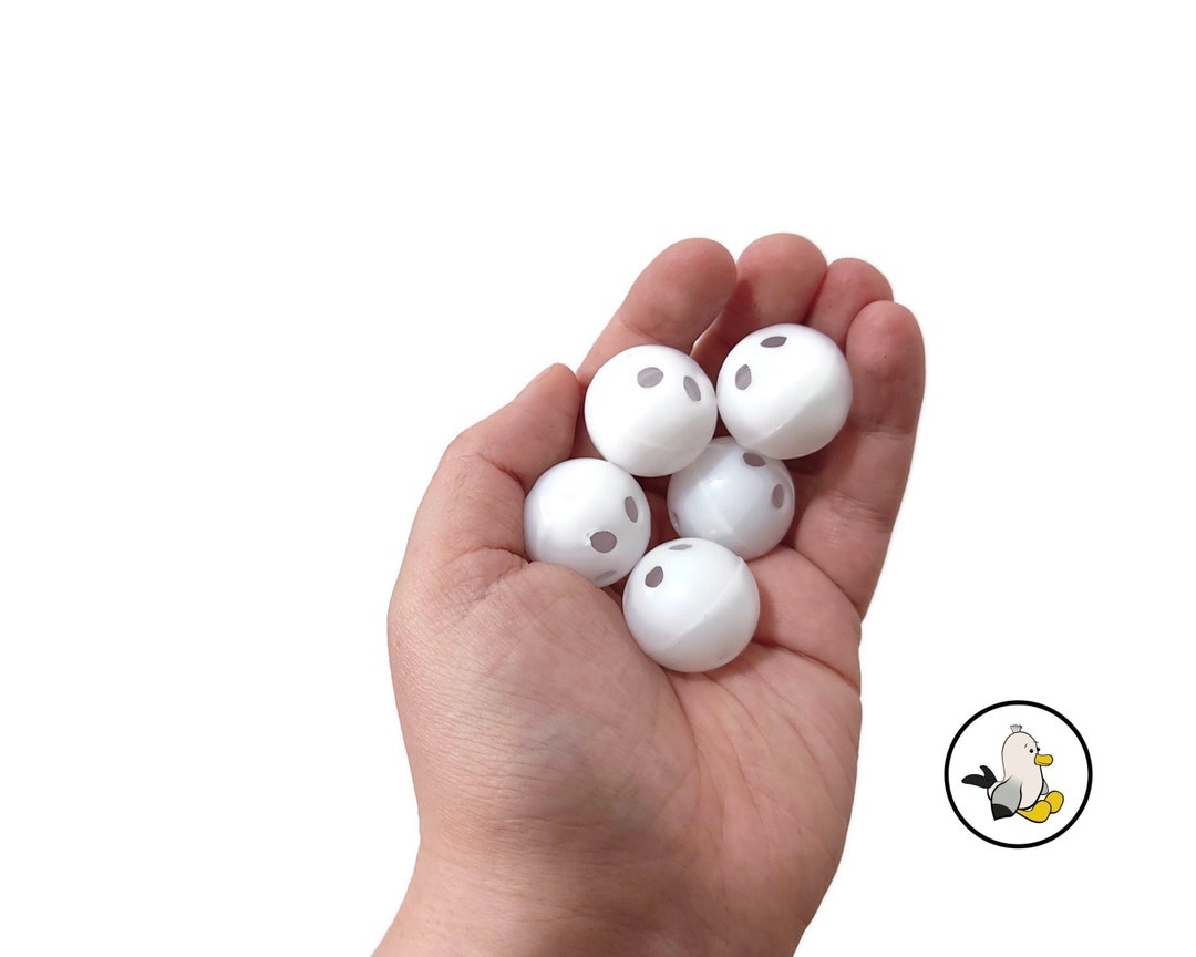 White Plastic Rattle Balls Noise Makers Baby Rattle Insert Balls