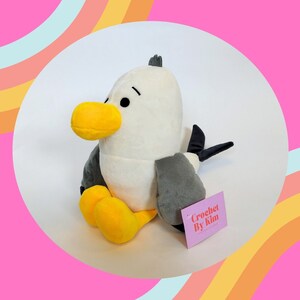 Scraps the seagull plushie • Bird • Amigurumi plushie • CrochetByKim
