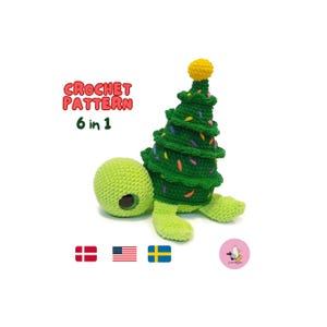 AMIGURUMI CROCHET PATTERN • Turtle Christmas Tree • Turtellini Christmas Edition • Bundle Pack • 6 in 1 • pdf
