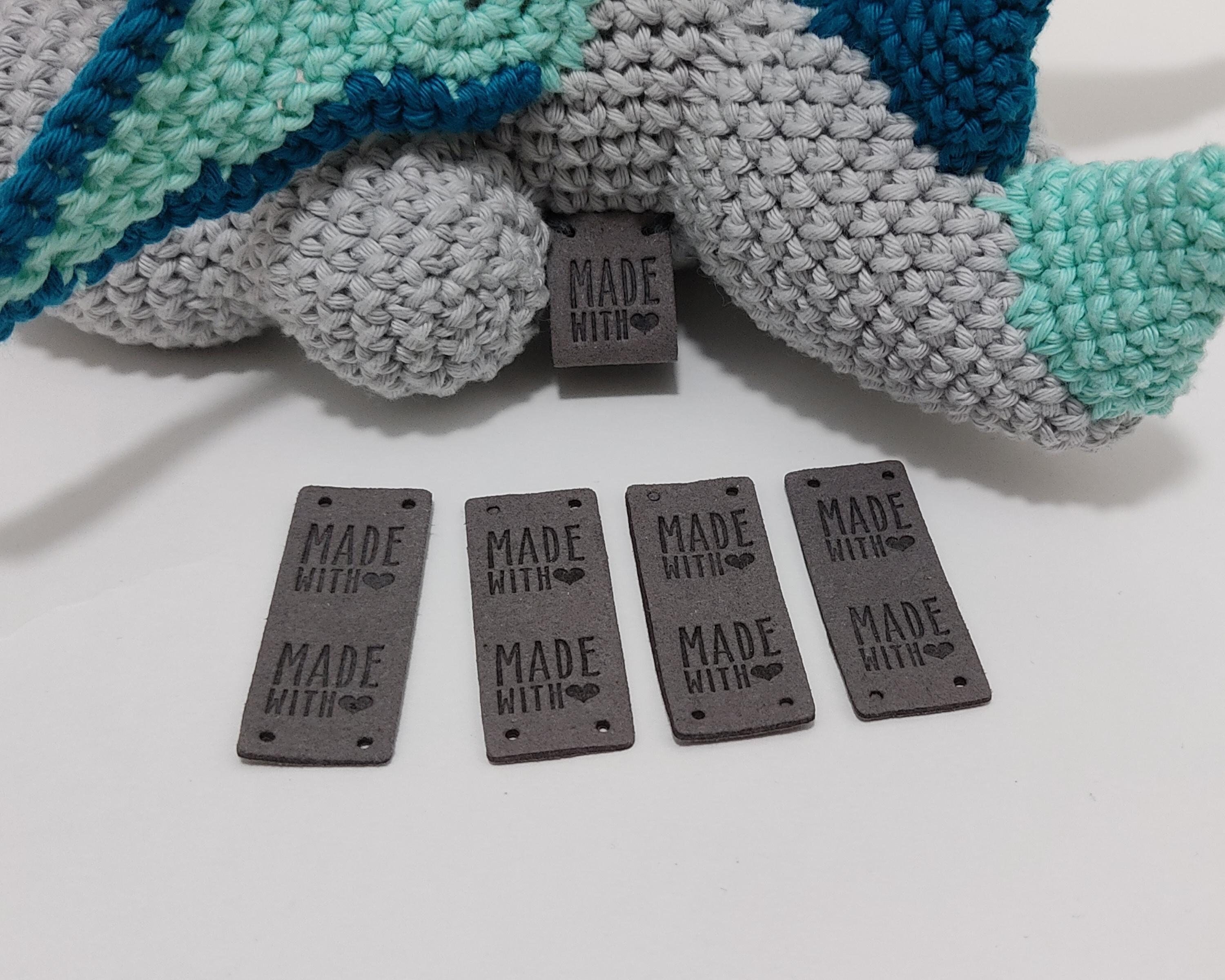 Made With Love Tags 4 Pcs Sewing Labels Tags for Handmade Items Tags for  Crochet and Sewing Hats Knitting Labels Amigurumi 