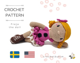 AMIGURUMI DOLL PATTERN • Freja the doll • crochet pattern • Instant Download • interior doll pattern • crochetbykim