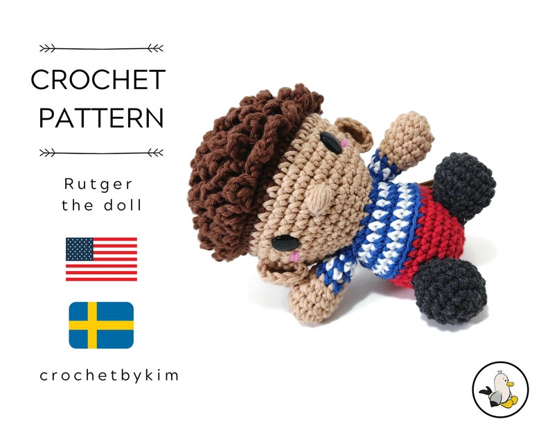 AMIGURUMI DOLL PATTERN Rutger the doll crochet doll pattern Instant Download interior doll pattern crochetbykim image 1