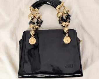 90s gianni versace 1991 medusa coin beaded handle bag