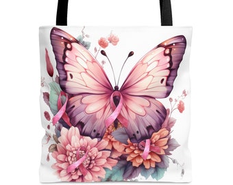BREAST CANCER BUTTERFLY tote bag