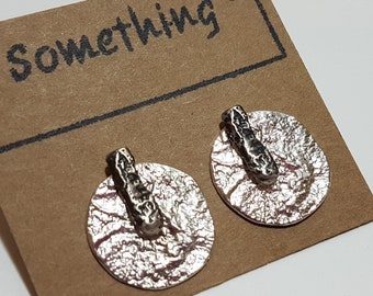 Silver Moon Earrings, 2 in 1 Stud Earrings, Geometric Studs, Minimalist Oxidized Silver Earrings, Boho Style 925 Sterling Silver Earrings