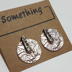 Silver Moon Earrings, 2 in 1 Stud Earrings, Geometric Studs, Minimalist Oxidized Silver Earrings, Boho Style 925 Sterling Silver Earrings