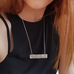 Oxidized Bar Necklace
