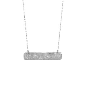 Dainty Bar Necklace, Sterling Silver Bar Necklace, Minimalist Silver Necklace, 925 Silver Layering Necklace, Modern Boho Statement Necklace