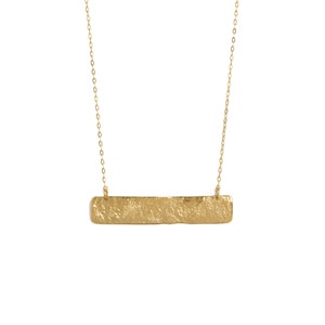 Strukturierte Gold Bar Halskette, geometrische Statement Halskette, minimalistische Boho Schichtung Halskette, 18K Gold Rechteck Anhänger, Mode-Schmuck Bild 6